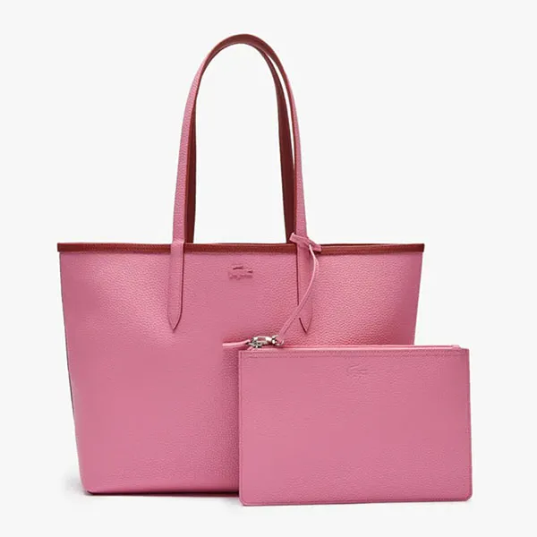 Túi Tote Lacoste Women's Anna Reversible Bicolour Tote Bag Màu Hồng Đỏ