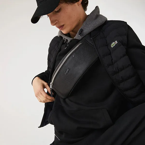Túi Đeo Hông Lacoste Men's Chantaco Leather Waist Bag NH2816CE Màu Đen - Túi xách - Vua Hàng Hiệu