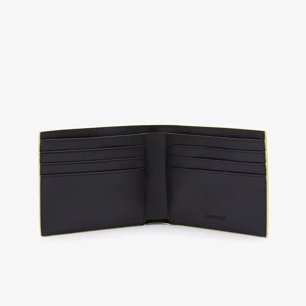 Ví Lacoste Men's The Blend Neon Details Crocodile Monogram Canvas Wallet Màu Đen - Túi xách - Vua Hàng Hiệu