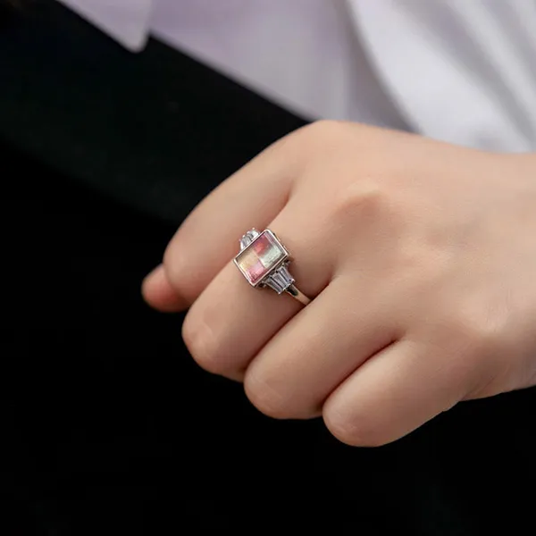 Nhẫn Kya Jewel Đá Tourmaline Vuông Phá Cách NAR8 - Trang sức - Vua Hàng Hiệu