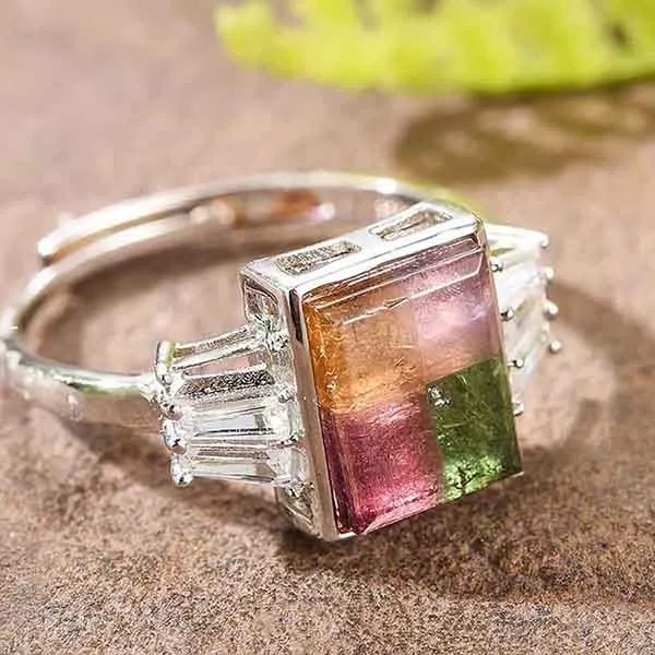 Nhẫn Kya Jewel Đá Tourmaline Vuông Phá Cách NAR8 - Trang sức - Vua Hàng Hiệu