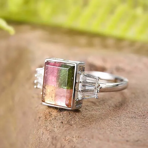 Nhẫn Kya Jewel Đá Tourmaline Vuông Phá Cách NAR8 - Trang sức - Vua Hàng Hiệu