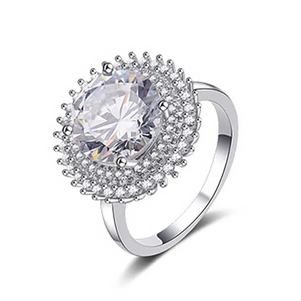 Nhẫn Kya Jewel Đá Trắng Tròn SR79 Màu Bạc