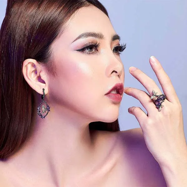 Nhẫn Kya Jewel Hồng Ngọc Lựu Đôi Chuồn Chuồn Ấn Tượng KW17 - Trang sức - Vua Hàng Hiệu