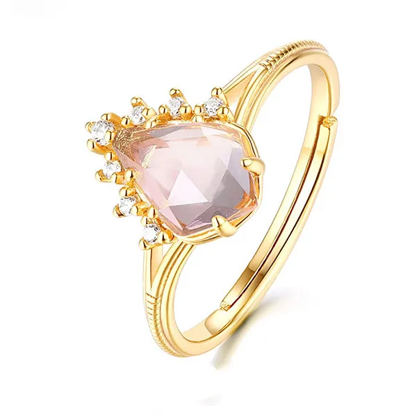 Nhẫn Kya Jewel Pha Lê Hồng Và Đá Cz Lấp Lánh R45 Màu Vàng Gold - Trang sức - Vua Hàng Hiệu