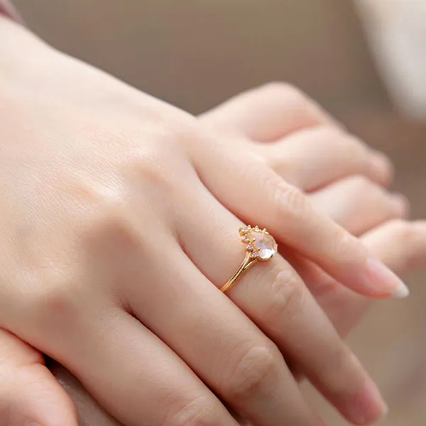 Nhẫn Kya Jewel Pha Lê Hồng Và Đá Cz Lấp Lánh R45 Màu Vàng Gold - Trang sức - Vua Hàng Hiệu