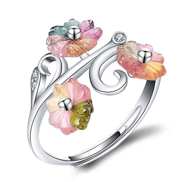 Nhẫn Kya Jewel Tourmaline Cánh Hoa Nhiều Màu NAR3 - Trang sức - Vua Hàng Hiệu