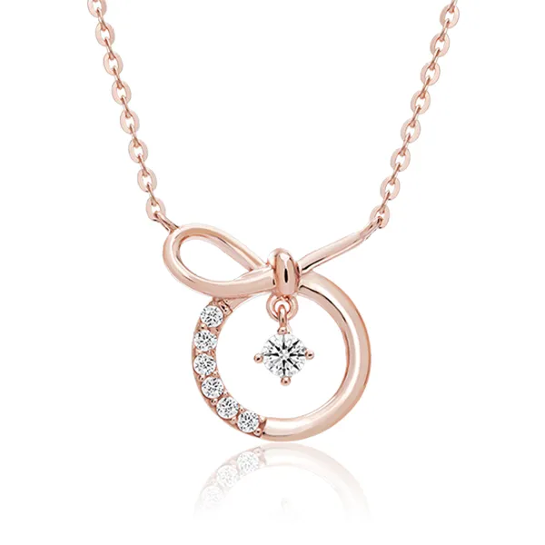 Dây Chuyền Huy Thanh Jewelry Printemps DCPTB 325 - 14K - Đá CZ Trắng Màu Vàng Hồng