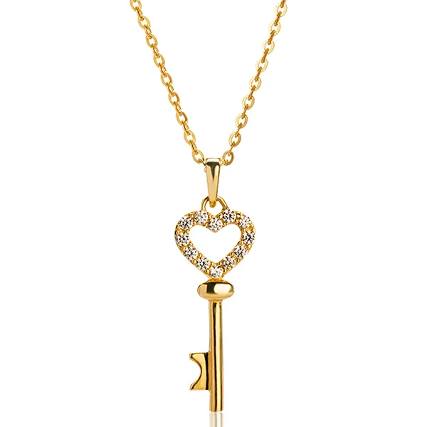 Dây Chuyền Huy Thanh Jewelry DCMAMD 519 - 14K - Đá Cubic Zirconia Màu Vàng Gold