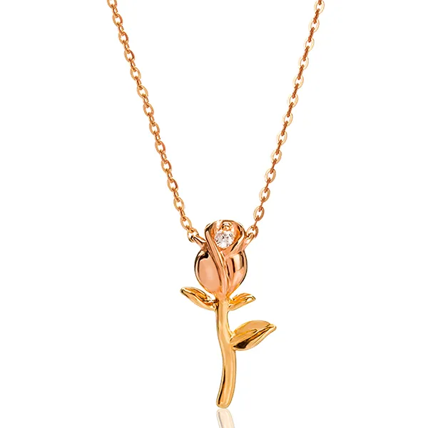 Dây Chuyền Huy Thanh Jewelry DCMAMD 475 - 14K - Đá Cubic Zirconia Màu Vàng Hồng - Trang sức - Vua Hàng Hiệu