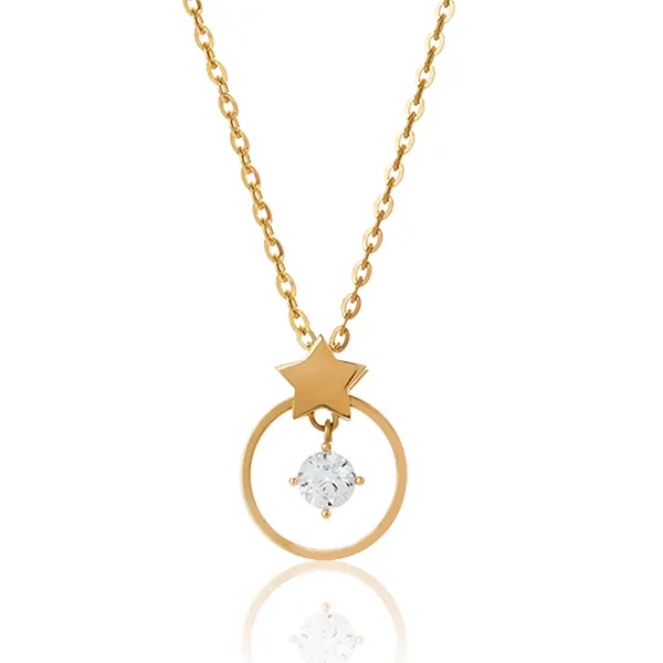 Dây Chuyền Huy Thanh Jewelry DCMAMD 460 - 14K - Đá Cubic Zirconia Màu Vàng Gold - Trang sức - Vua Hàng Hiệu