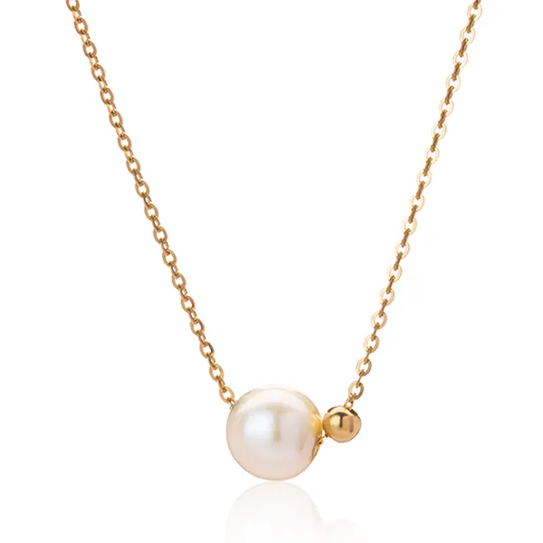 Dây Chuyền Huy Thanh Jewelry DCMAMD 181 - 14K - Ngọc Trai Màu Vàng Gold