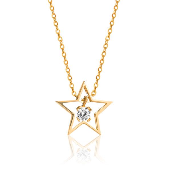 Dây Chuyền Huy Thanh Jewelry DCMAMD 144 - 14K - Đá Cubic Zirconia Màu Vàng Gold - 3