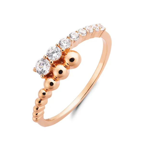 Nhẫn Huy Thanh Jewelry NPTB 313 - 14K - Đá Cubic Zirconia Màu Vàng Hồng - Trang sức - Vua Hàng Hiệu