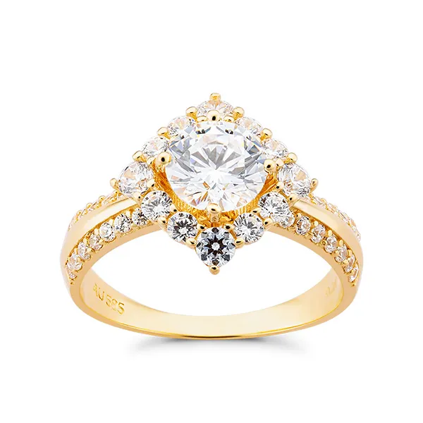 Nhẫn Huy Thanh Jewelry NDINO 220 - 14K - Đá Cubic Zirconia Màu Vàng Gold