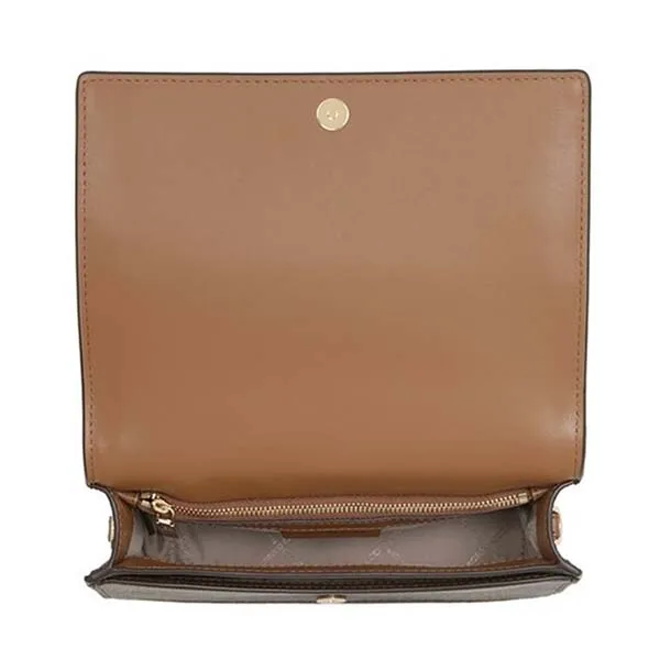 Túi Đeo Chéo Michael Kors MK Women's Jet Set Large Logo Crossbody Bag Màu Nâu Đen
