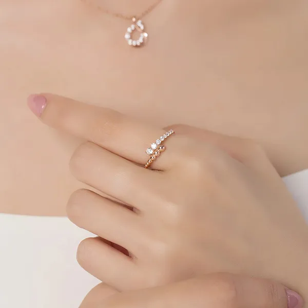 Nhẫn Huy Thanh Jewelry NPTB 313 - 14K - Đá Cubic Zirconia Màu Vàng Hồng - Trang sức - Vua Hàng Hiệu