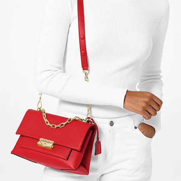Túi Đeo Chéo Michael Kors MK Cece Medium Leather Shoulder Bag Red 30S9G0EL2L Màu Đỏ Size 23