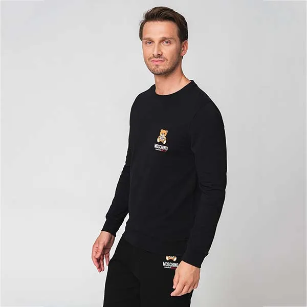 Bộ Quần Áo Nỉ Moschino Underwear Sweatshirt Màu Đen