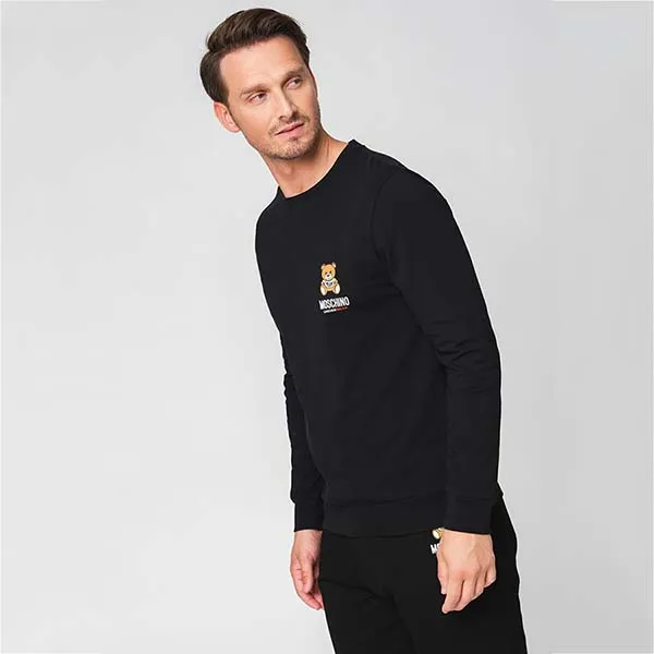 Bộ Quần Áo Nỉ Moschino Underwear Sweatshirt Màu Đen