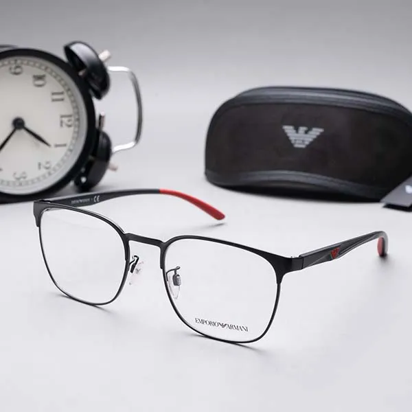 Kính Mắt Cận Emporio Armani Men’s Square Glasses 0EA1135D_300155.C Màu Đen Đỏ