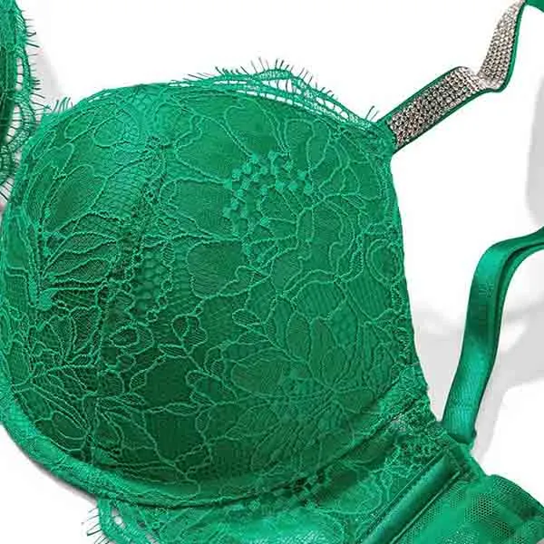 Áo Lót Victoria's Secret Very Sexy Ren, Dây Đính Đá 128306QCZ Màu Xanh Lá Size 32B