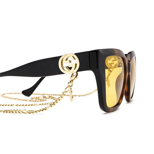 Kính Mát Gucci GG1023S 004 With Detachable Chain Màu Vàng Đen - 4