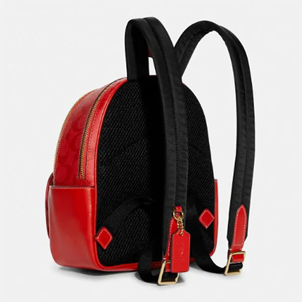 Balo Coach Mini Court Backpack In Signature Canvas C8604 Màu Đỏ Size 20 - Túi xách - Vua Hàng Hiệu