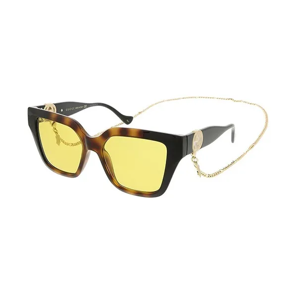 Kính Mát Nữ Gucci GG1023S 004 With Detachable Chain Màu Vàng Đen