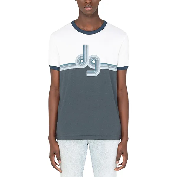 Áo Phông Nam Dolce & Gabbana D&G Men's White Stripes Crewneck T-Shirt Tee Small G8JX7T FI7Z0 HB2BF Màu Trắng