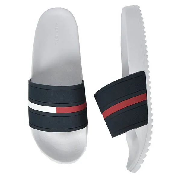 Dép Tommy Hilfiger Redder White Multi SY Màu Xanh Trắng Size 42