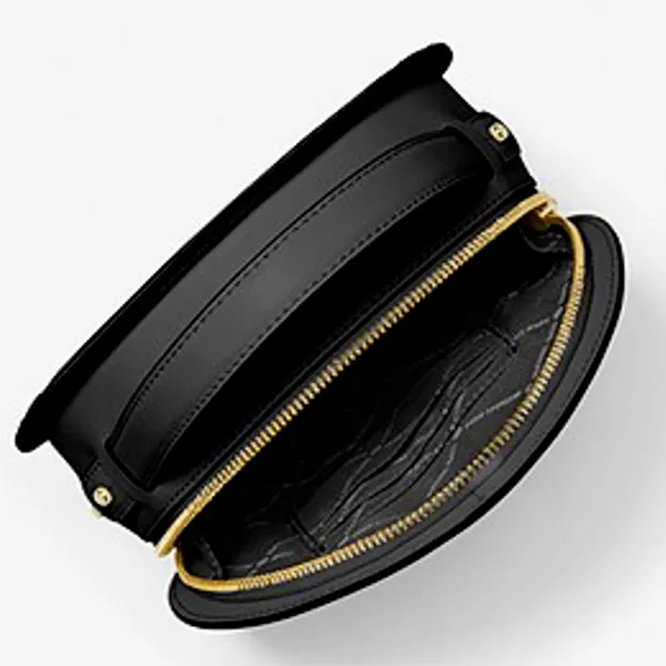Túi Đeo Chéo Michael Kors MK Aidy Medium Leather Canteen Crossbody Bag Black 35S1GUWC2L Màu Đen