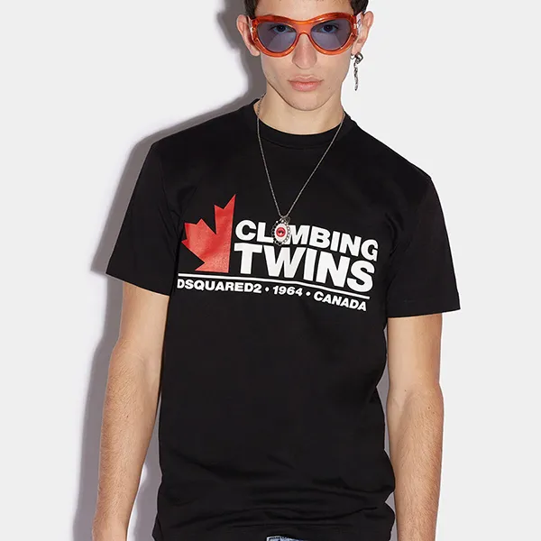 Áo Phông Dsquared2 Climbing Twins Cool T-Shirt S71GD1183 S23009 900 Màu Đen