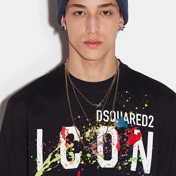 Áo Thun Nam Dsquared2 Splatter Icon Cool T Shirt Màu Đen - Thời trang - Vua Hàng Hiệu