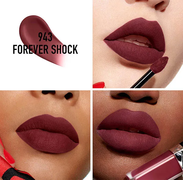 Son Kem Dior Rouge Forever Liquid 943 Forever Shock Màu Đỏ Mận