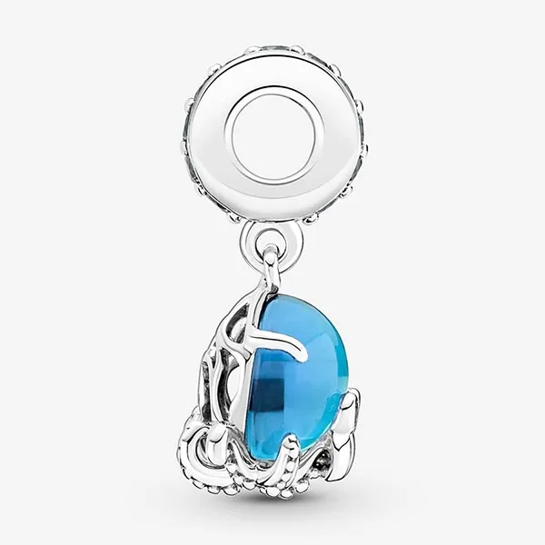 Hạt Vòng Charm Pandora Murano Glass Cute Octopus Dangle 791694C01 Màu Bạc Xanh - Trang sức - Vua Hàng Hiệu