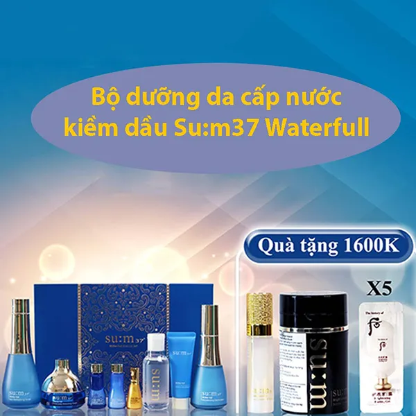 Bộ Sản Phẩm Dưỡng Da Cấp Nước Su:M37 Waterfull Set Kèm Quà Tặng SUM37