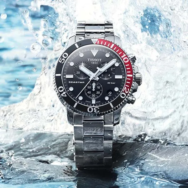 Đồng Hồ Nam Seastar 1000 Chronograph T120.417.11.051.01 45.5mm Màu Bạc Đen