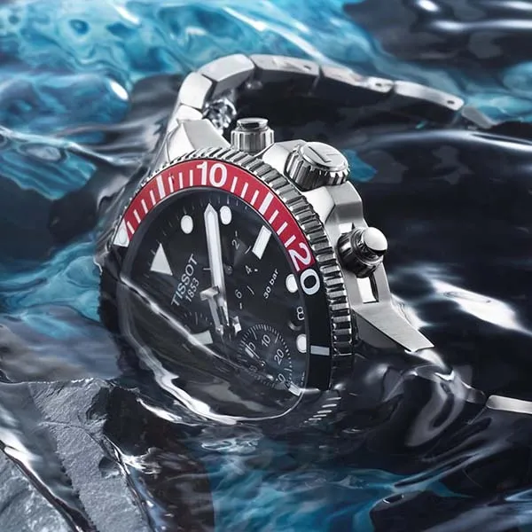 Đồng Hồ Nam Seastar 1000 Chronograph T120.417.11.051.01 45.5mm Màu Bạc Đen