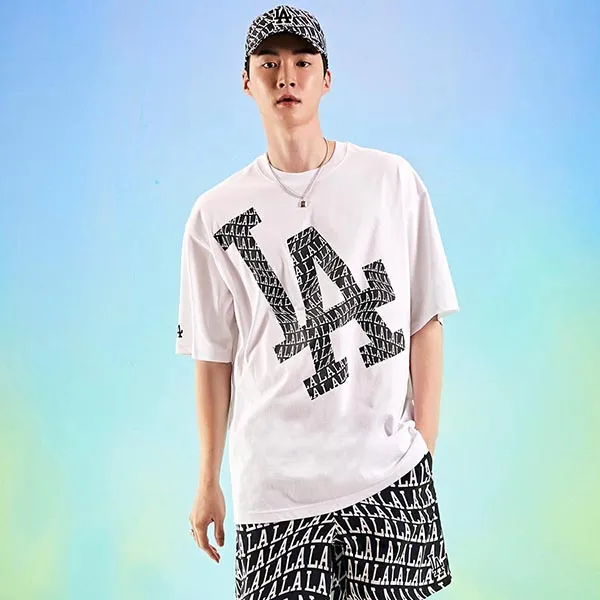 Áo Phông MLB Illusion Mega Overfit LA Dodgers 3ATS60023-07WHS Màu Trắng Size M