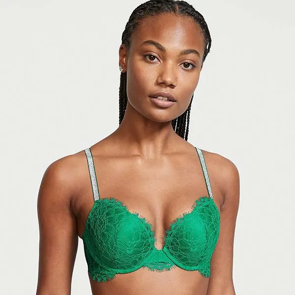 Áo Lót Victoria's Secret Very Sexy Ren, Dây Đính Đá 128306QCZ Màu Xanh Lá Size 32B