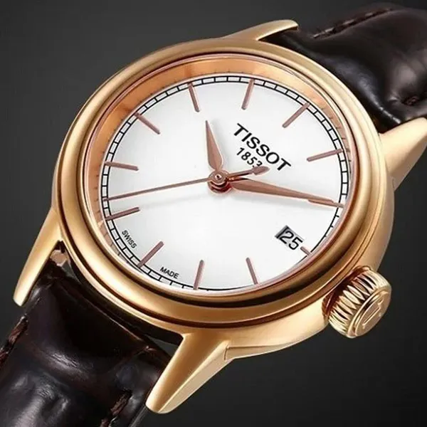 Đồng Hồ Nữ Tissot Carson Lady T085.210.36.011.00 29.5mm Màu Trắng Phối Vàng Hồng