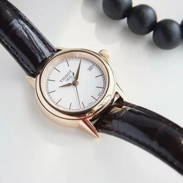 Đồng Hồ Nữ Tissot Carson Lady T085.210.36.011.00 29.5mm Màu Trắng Phối Vàng Hồng