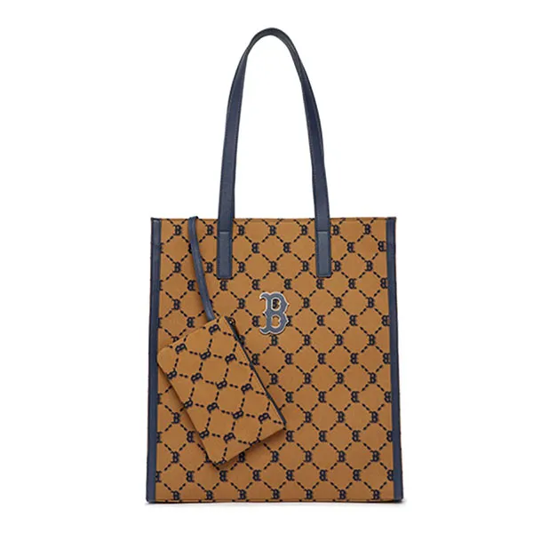 Túi Tote MLB Monogram Diamond Jacquard Tote Bag New York Yankees 3AORM012N-43GBD Màu Nâu - Túi xách - Vua Hàng Hiệu