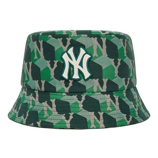Mũ MLB Cube Monogram Bucket Hat New York Yankees 3AHTM212N-50GND Màu Xanh Green