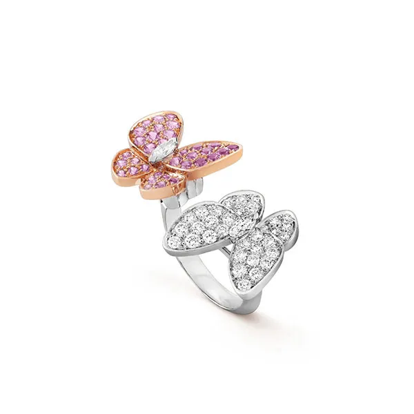 Nhẫn Jewery Luxury Two Butterfly Between The Finger Ring 18k Gold Màu Vàng - Trang sức - Vua Hàng Hiệu