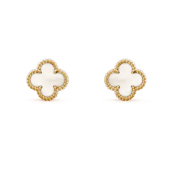 Khuyên Tai Jewery Luxury Mother Of Pearl 18k Gold Yellow Màu Vàng Gold Size 9mm - Trang sức - Vua Hàng Hiệu