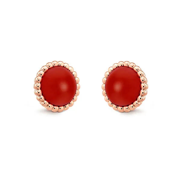 Khuyên Tai Jewery Luxury Perle'e Couleurs Carnelian 18k Rose Gold Màu Vàng Hồng - Trang sức - Vua Hàng Hiệu