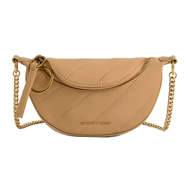Túi Đeo Chéo Nữ Charles & Keith CNK Philomena Upcycled Leather Crossbody Bag 80151186 Màu Kem