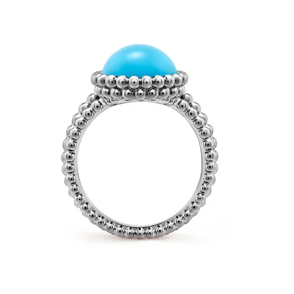 Nhẫn Jewery Luxury Perle'e Couleurs Turquoise 18k White Gold Màu Xanh Ngọc